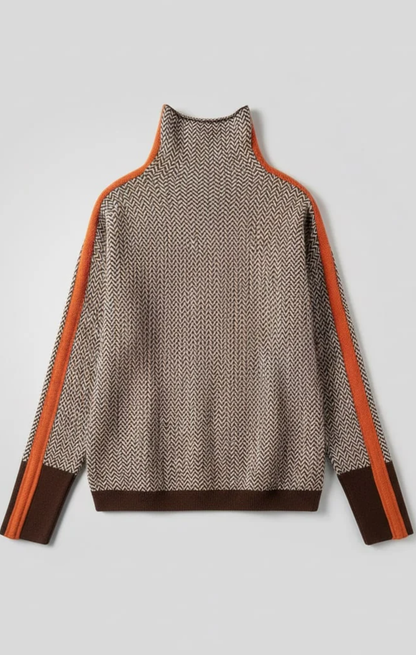 Zemvia | Jersey de cuello alto con rayas en contraste