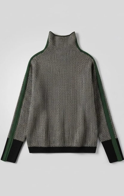 Zemvia | Jersey de cuello alto con rayas en contraste