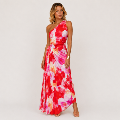 Zemvia | Vestido Plisado de Un Hombro