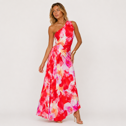 Zemvia | Vestido Plisado de Un Hombro