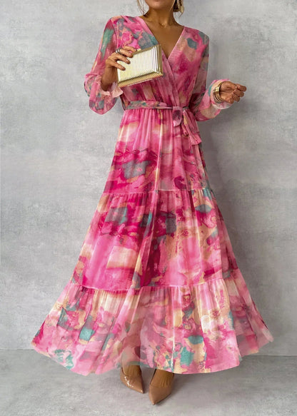 Zemvia | Vestido Cruzado con Estampado Floral