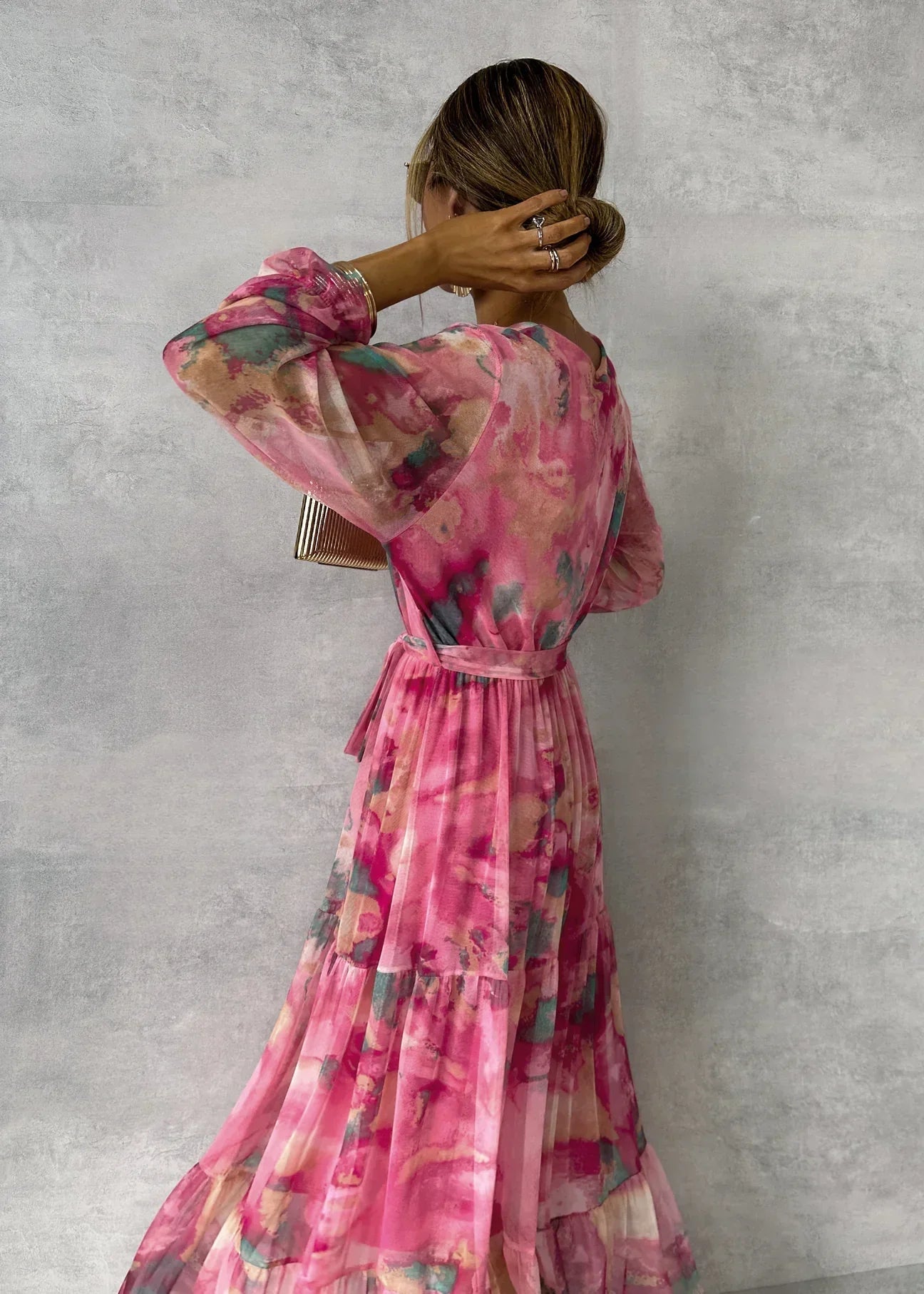 Zemvia | Vestido Cruzado con Estampado Floral