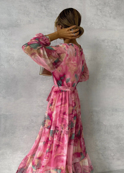 Zemvia | Vestido Cruzado con Estampado Floral