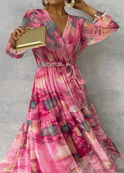 Zemvia | Vestido Cruzado con Estampado Floral