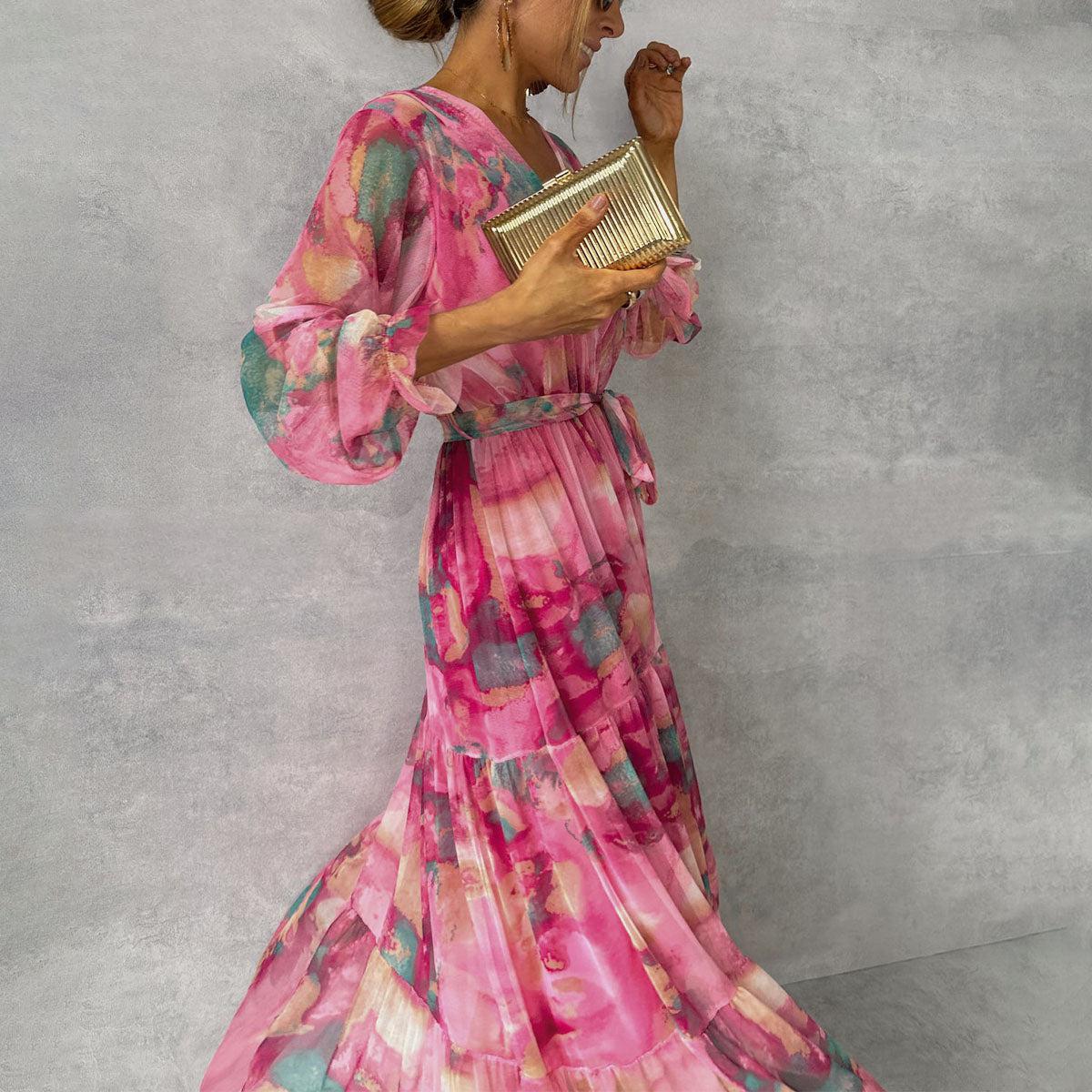 Zemvia | Vestido Cruzado con Estampado Floral