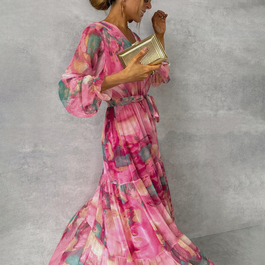 Zemvia | Vestido Cruzado con Estampado Floral