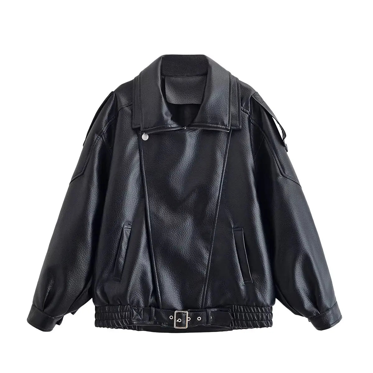 Zemvia | Chaqueta de cuero asimétrica Notting Hill