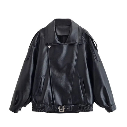 Zemvia | Chaqueta de cuero asimétrica Notting Hill