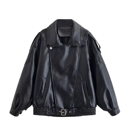 Zemvia | Chaqueta de cuero asimétrica Notting Hill