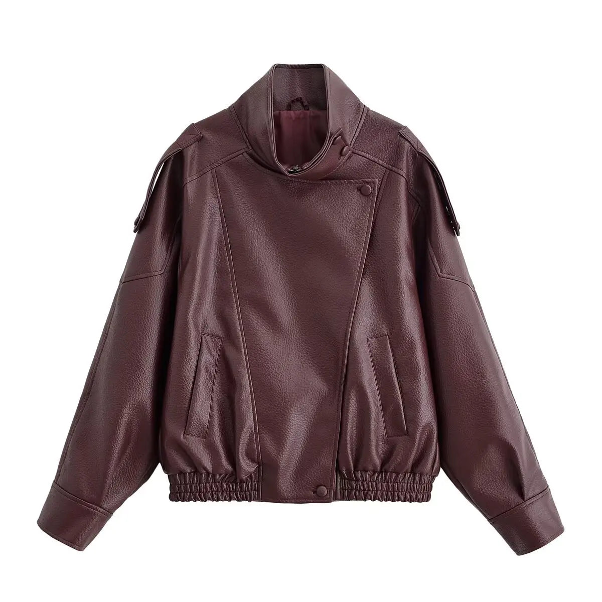 Zemvia | Chaqueta de cuero asimétrica Notting Hill