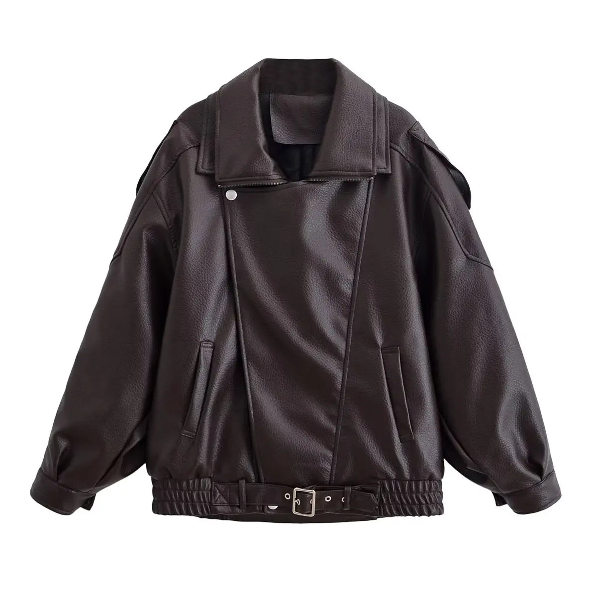 Zemvia | Chaqueta de cuero asimétrica Notting Hill