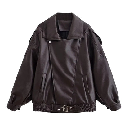 Zemvia | Chaqueta de cuero asimétrica Notting Hill