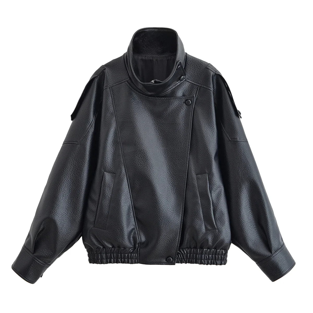 Zemvia | Chaqueta de cuero asimétrica Notting Hill