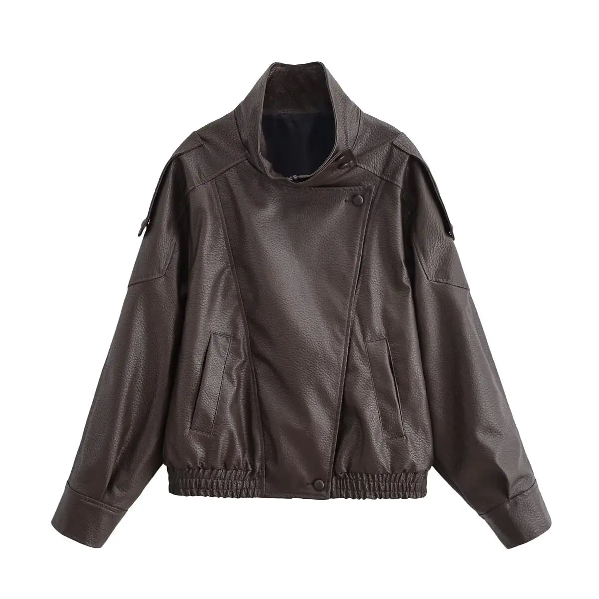 Zemvia | Chaqueta de cuero asimétrica Notting Hill