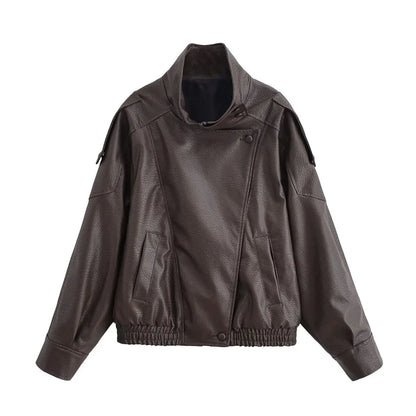 Zemvia | Chaqueta de cuero asimétrica Notting Hill